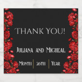 Hochzeit von rote Rosen Schaumweinetikett (Einzelnes Label)