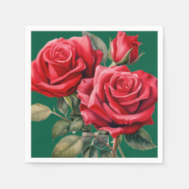 Hochzeit von rote Rosen Serviette