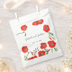 Hochzeit von Roten Mohnblumen Geschenktütchen