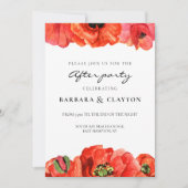 Hochzeit von Roten Mohnblüten nach dem Party Einladung (Vorderseite)