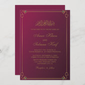 Hochzeit von Roten Muskeln Einladung (Vorne/Hinten)