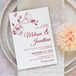 Hochzeit von Roten Orchideen Einladung