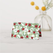 Hochzeit von Roten Peony & Rose Platzkarte (Rückseite)