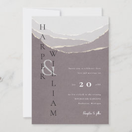 Hochzeit von roten zerrissenen Papieren Einladung