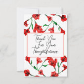 Hochzeit von Roter Flora Dankeskarte (Vorderseite)