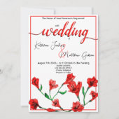 Hochzeit von Roter Flora Einladung (Vorderseite)