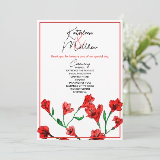 Hochzeit von Roter Flora Programm (Stehend Vorderseite)