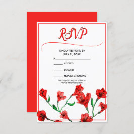 Hochzeit von Roter Flora RSVP Karte