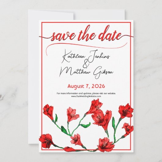 Hochzeit von Roter Flora Save The Date (Vorderseite)