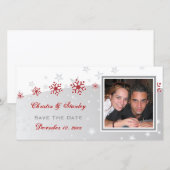 Hochzeit von Roter Silberschneeflocke Save the Dat Date (Vorne/Hinten)