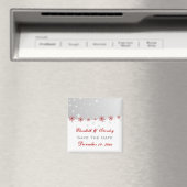 Hochzeit von Roter Silberschneeflocke Save the Dat Magnet (In Situ (Geschirrspüler))