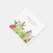 Hochzeit von Rotfloralfarben-Kakteen Serviette (Ecke)