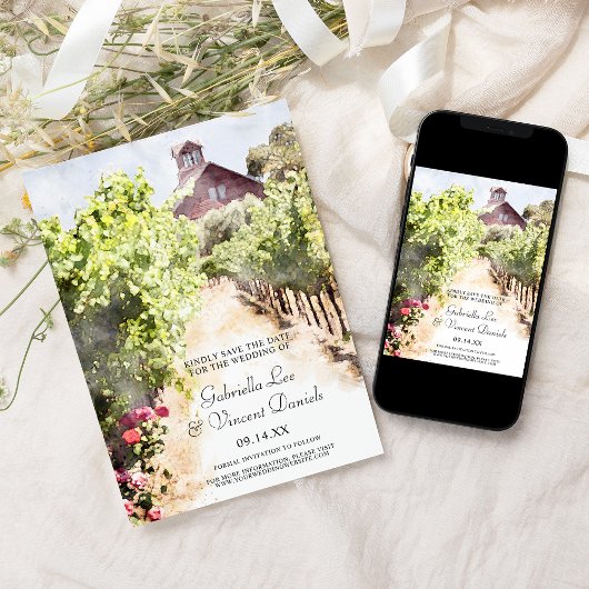 Hochzeit von Rotkäppchen im Weingarten Einladung