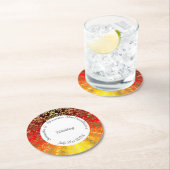 Hochzeit von Rotorange und Goldmakrele Runder Pappuntersetzer (Vor Ort)