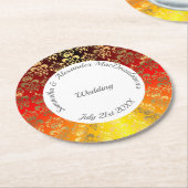 Hochzeit von Rotorange und Goldmakrele Runder Pappuntersetzer (Angewinkelt)