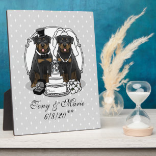 Hochzeit von Rottweilers Brauthunde und Hunde Nied Fotoplatte