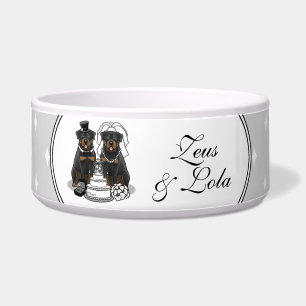 Hochzeit von Rottweilers Brauthunde und Hunde Nied Napf