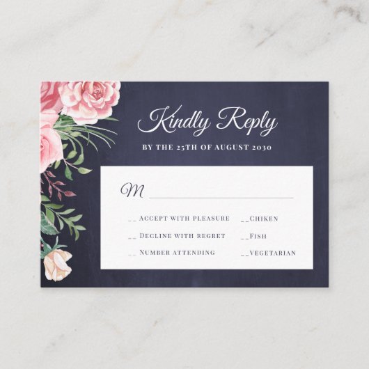 Hochzeit von RSVP Begleitkarte (Vorderseite)