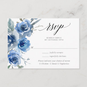 Hochzeit von RSVP mit blühenden Blumen Begleitkarte
