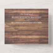 Hochzeit von rustikalem Holz All In One Einladung (Rückseite)
