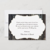 Hochzeit von rustikalen Holzblumen Dankeskarte (Rückseite)