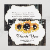 Hochzeit von rustikalen Holzblumen Dankeskarte (Vorne/Hinten)