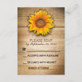 Hochzeit von rustikalen Holzliedern RSVP Karte