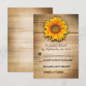 Hochzeit von rustikalen Holzliedern RSVP Karte (Vorne/Hinten)