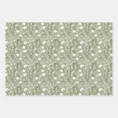 Hochzeit von Sage Green und White Floral Brautpart Geschenkpapier Set (Vorderseite)