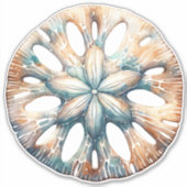 Hochzeit von SandDollar Ocean Splash Sea Watercolo Aufkleber (Vorderseite)