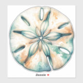 Hochzeit von SandDollar Ocean Splash Sea Watercolo Aufkleber (Blatt)