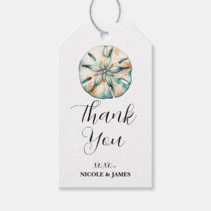 Hochzeit von SandDollar Ocean Splash Sea Watercolo Geschenkanhänger