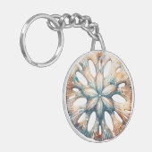 Hochzeit von SandDollar Ocean Splash Sea Watercolo Schlüsselanhänger (Vorderseite links)