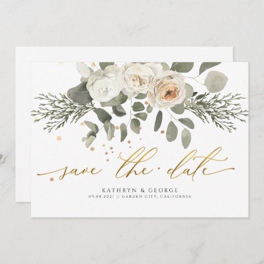 Hochzeit von sanften Korallenbäumen Save The Date (Vorne/Hinten)