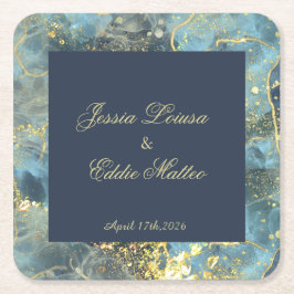 Hochzeit von Schiffen und Gold Rechteckiger Pappuntersetzer