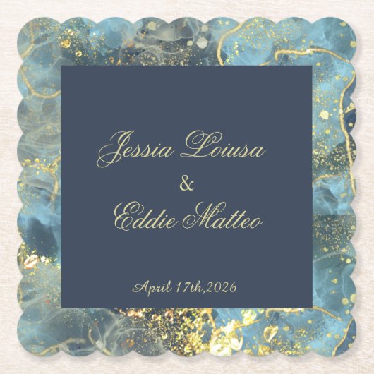 Hochzeit von Schiffen und Gold Untersetzer (Vorderseite)