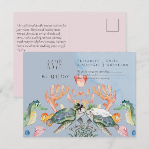 Hochzeit von Schildkrötenbricht und -faulenzer Postkarte