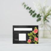 Hochzeit von Schwarz-Korallen-Rose Platzkarte (Stehend Vorderseite)