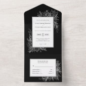 Hochzeit von Schwarz und Weiß All In One Einladung (Innen Boden)