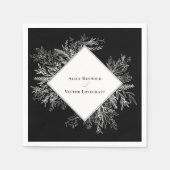 Hochzeit von Schwarz und Weiß Serviette (Vorderseite)
