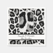 Hochzeit von Schwarz-Weiß-Tieren Serviette (Vorderseite)