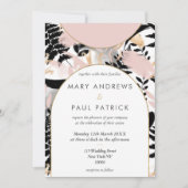 Hochzeit von Schwarz-weißem Goldgold in geometrisc Einladung (Vorderseite)