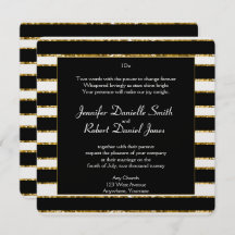 Hochzeit von Schwarz-weißen Glitzer und Gold