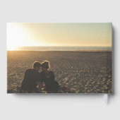 Hochzeit von schwarzem Foto mit mutigem Typografie Gästebuch (Rückseite)