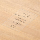 Hochzeit von Schwarzweiß-Schriftzeichen Acryleinladungen (Ablage )