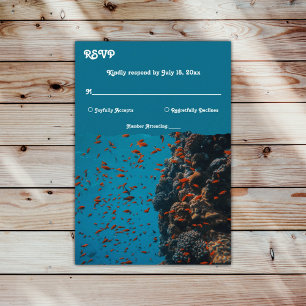 Hochzeit von Seefischen am Ocean Beach unter Wasse RSVP Karte