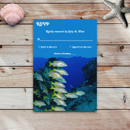 Hochzeit von Seefischen an der Seeküste RSVP Karte