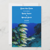 Hochzeit von Seefischen an der Seeküste Save The Date (Vorderseite)