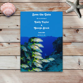 Hochzeit von Seefischen an der Seeküste Save The Date
