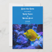 Hochzeit von Seefischen unter blauem Wasser Save The Date (Vorderseite)